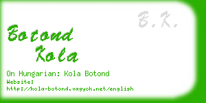 botond kola business card